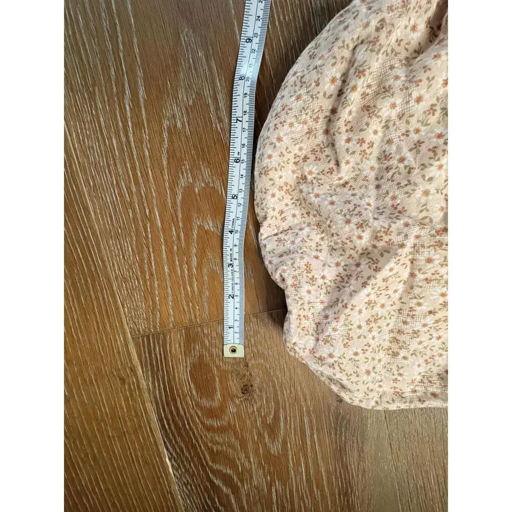 Show Me Your MuMu Cream Floral Puff Sleeve Maxi Dress 100%Cotton US Small - Picture 6 of 8